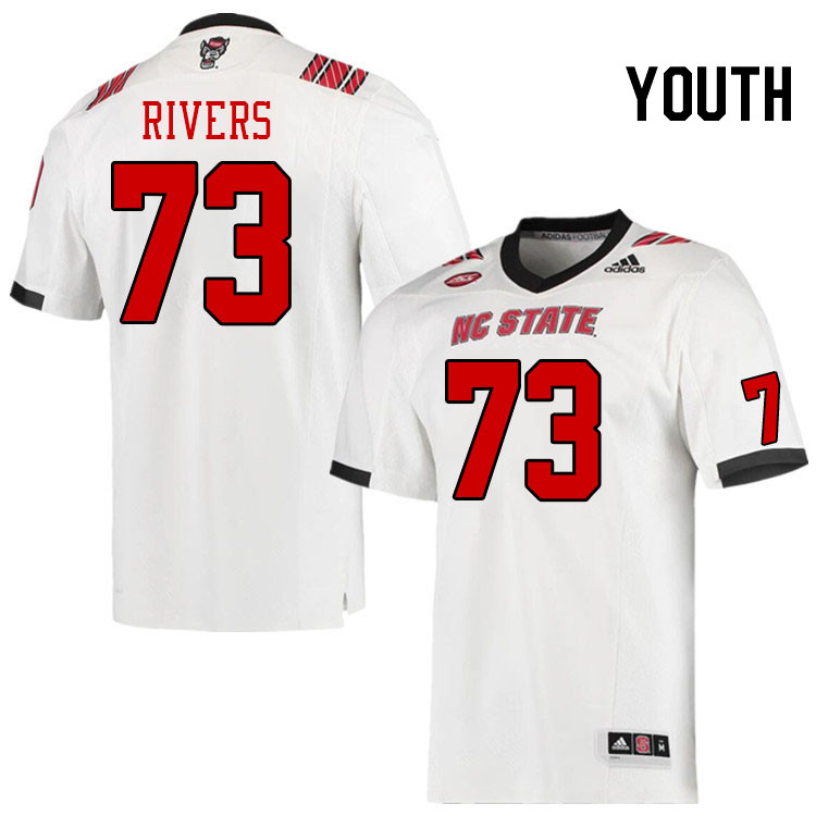 Youth #73 Darion Rivers North Carolina State Wolfpacks College Football Jerseys Stitched-White
